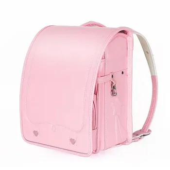 Сладко розово училище раница за момичета, висококачествен кожен ортопедичен училище с чанта, детски чанти, водоустойчив ученически чанти, в които може да сложи книга, формат А4