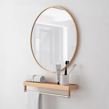 Черен шкаф, огледало в банята, с монтиран на стената тоалетка за грим, огледалото в банята, тоалетна, златна Espelho Para Banheiros Мебели за дома
