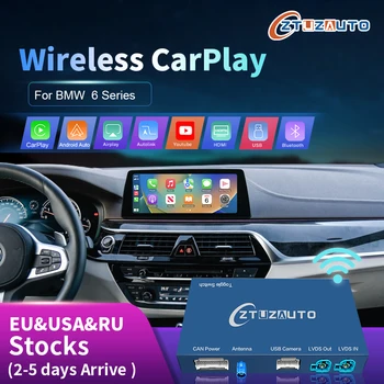 Безжична CarPlay за BMW 6 серия F06 F12 F13 E63 E64 2003-2020, с функция за Android Auto YouTube Mirror Линк AirPlay Car Play
