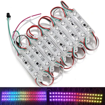 12V5050 3 лампи пълноцветен led модул водоустойчив 1903IC 2811IC Модул RBG цветни точков контрол на магически цвят програмируем