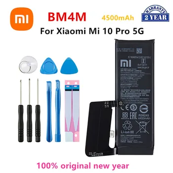 Въведете mi 100% Оригинален BM4M 4500 mah Батерия За Xiaomi Mi 10 Pro 5G BM4M Висококачествени Сменяеми Батерии За Телефон + Инструменти