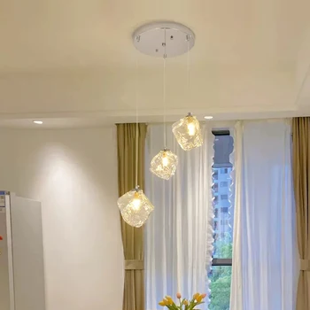 Модерен led стъклена окачена лампа в минималистичном стил за антре, прикроватной шкафчета за всекидневната, окачена лампа за декоративно осветление на интериора