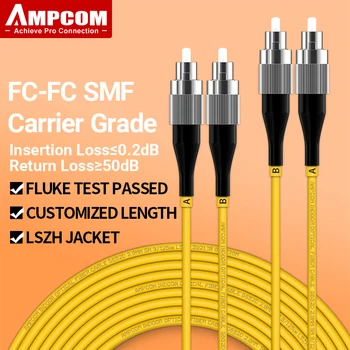 AMPCOM FC, FC UPC Оптичен Пач кабел Однорежимный Двухшпиндельный SMF 9/125 хм Однорежимный Нечувствително Към Извивката на Оптичен Кабел 2,0 мм