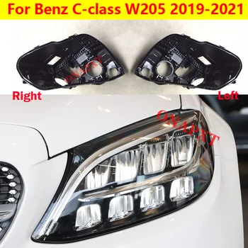 Кутията Отпред Фарове Черно Основата на Задната част на Корпуса Фарове Долна Защитна Обвивка За Mercedes-Benz C-class W205 2019-2021