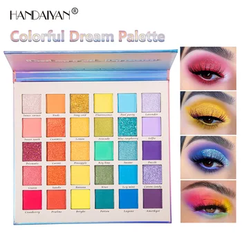 Преносима 30-цветен сверкающая matte палитра сенки Dream Rainbow с гладка текстура, палитра сенки за очи с перламутровым блясък за една дама