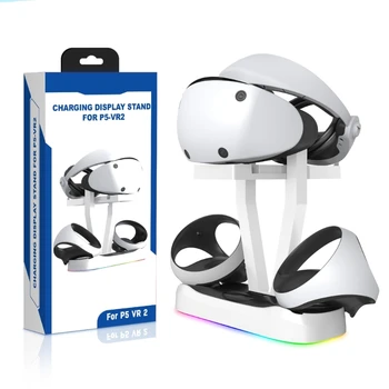 Съвместимост с аксесоари PS VR2 VR-Безжичен контролер USB зарядно устройство за Зареждане геймпада-Поставка за закрепване с подсветка на дисплея