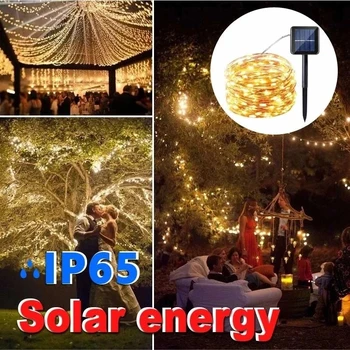 Led соларни фенери, градинска низ лампа, подходящ за Коледната сватба, различно осветление на партита, led гирлянди 12 м/22 м