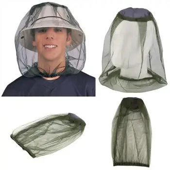 Външна mosquito net шапка 70D найлон от мухи качулка риболовна шапка за защита от пчели Сигурност за оцеляване на външен инструмент за туризъм, къмпинг, риболов