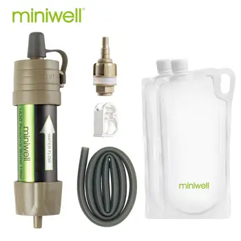 Преносим комплект за оцеляване с филтър за вода Miniwell L630 на открито с чанта за къмпинг, туризъм и пътуване