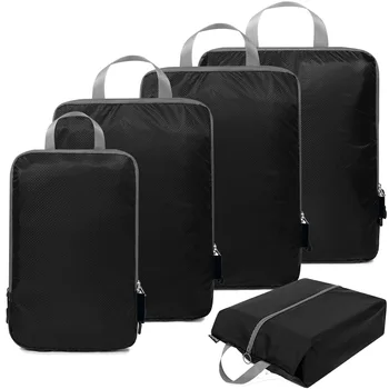 5 бр., компресирани опаковъчни кубчета, органайзер за съхранение при пътуване, чанта за обувки, на окото, визуален багаж, лесно преносима чанта за куфар