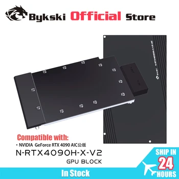 Блок на графичния процесор Bykski за NVIDIA RTX 4090 Reference Edition /с Водно охлаждане на видеокартата AIC/една седалка, всички метални Меден радиатор N-RTX4090H-X-V2