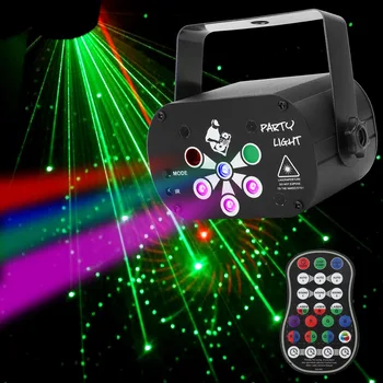 Led лазерен проектор, 6/8 дупки, 60/80 модели, USB, акумулаторна батерия, s RGB, UV, диско лампа за партита, рождени дни, сватби