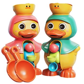 Играчки за детска баня, водна игра, мультяшная патица, въртяща се на водна играчка за пръскане на вода за деца, играчки за баня за деца, подарък