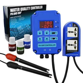 Цифров контролер pH ORP Redox 2 в 1, монитор с реле изходна мощност, измерване на качеството на водата, 110 или 220 В