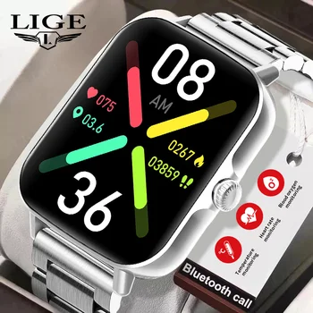 LIGE 2022 Нови умни часовници за мъже, спортни фитнес-часовник с пълен сензорен екран, IP67, водоустойчива, Bluetooth, умни часовници, мъжки Reloj Hombre