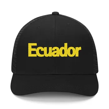 Шапка с бродерия на хартата на Еквадор Мъжки дамски спортна бейзболна шапка с дишаща мрежа, летен козирка, шапки, изработени по поръчка, шапки с логото на