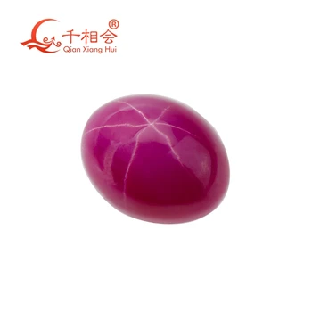 овална форма Изкуствена звезда рубинено-червен цвят, плоска задна част на кабошон неприкачена скъпоценен камък