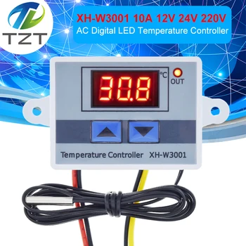 TZT 10A 12 В 24 220 vac Цифрова Led температурен Регулатор XH-W3001 за Arduino Охлаждащ Елемент Ключ Термостат НПМ Сензор
