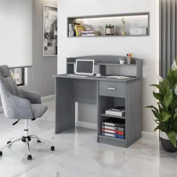 Елегантен сив офис бюро с чекмедже: Колекция Techni Mobili - Techni Mobili Модерен офис бюро с чекмедже сив цвят
