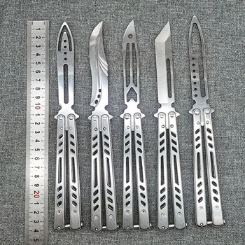 Висококачествен нож-пеперуда с фиксирано острие, флипер, канал за клониране на Kraken, алуминиева дръжка, свободно въртящи тренировъчен нож, EDC ножове
