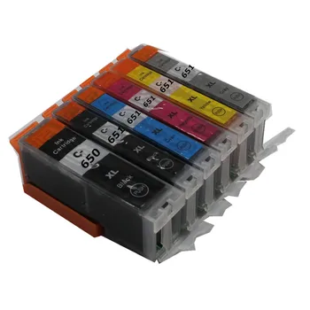 6 цвята, PGI-650 CLI-651 BK C M Y GY съвместим мастило касета за canon PIXMA MG6360 MG7160 принтер с пълен набор от мастила