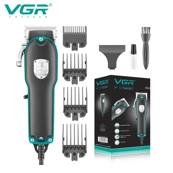 Машинка за подстригване за коса VGR, професионална машина за рязане на коса, електрическа машина за рязане на коса, регулируема кабелна машинка за подстригване с висока мощност за мъже V-123