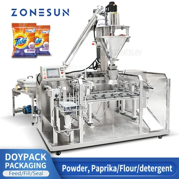 Линия за производство на пластмасови опаковки ZS-FMHZL1 Автоматично прах машина за Опаковане ZONESUN за пълнене и запечатване на пакети от Брашно, Червен пипер, Подправки