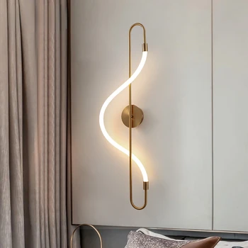 Креативни led монтиран на стената лампа за дневна в скандинавски стил, украса прикроватной нощни шкафчета за спалня, лека нощ, модельная състав за помещения, трапезария лампа