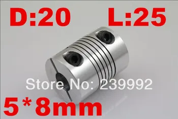 3 бр./лот 5x8 mm Гъвкав Куплунг Вала D20 L25 Алуминиева Моторна Прикачване на 5 мм до 8 мм на Съединителната детайл с ЦПУ
