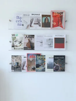 Индивидуална акрилна прозрачна bookshelf студийная витрина Стенни поставка за книги с картинки Модерна стенни проста журнальная-часова рецепция