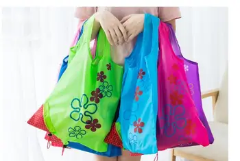 10 бр./лот, топла творческа дългогодишна чанта за съхранение, апликации ягоди сгъваеми чанти за пазаруване