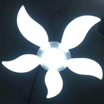 Сгъваема led лампа за гараж 75 W E27, регулируеми на ъгъла на перката, энергосберегающая лампа, ниска консумация на енергия, висока яркост