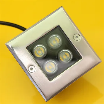 Квадратни led подземни тела с мощност 4 W, led заглубленный светлина, цокъл 100 mm * H75 ММ, IP65, открит светлини, led подземен лампа