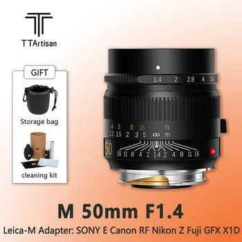 TTArtisan 50 мм F1.4 ASPH Полнокадровые обектив с ръчно фокусиране за фотоапарати Leica M-Mount, като M240 M3 M6 M7 M8 M9 M9p M10 Обектив Leica