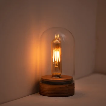 INS Edison имитация вольфрамовой лампи с нажежаема жичка, японската минималистичная настолна лампа, led акумулаторна ретро стъклена нощно шкафче за спалня, нощна лампа